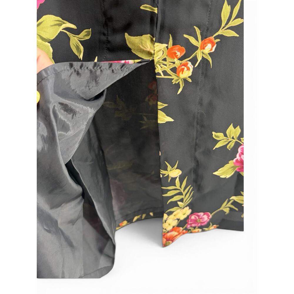 Vintage 90s Olivia Rose Floral Maxi Dress Black‎ Sleeveless Size 14P - Picture 7 of 9